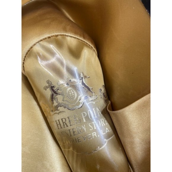 Three Points Western Store Men 7 1/8 Wool Fedora Hat Black Aztec Ribbon - Picture 6 of 8